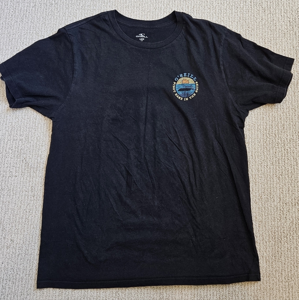 O'Neill Men's Black Tee with Blue Graphic